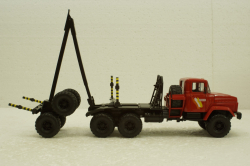 Краз-64372 лесовоз красный, Н731, Наш Автопром 1:43