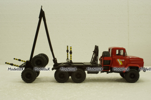 Краз-64372 лесовоз красный, Н731, Наш Автопром 1:43