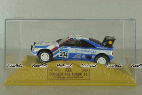 Peugeot 405 Turbo 16 #204  Rally Paris-Dakar 1989 A.VATANEN - B. BERGLUND, Norev 1:43