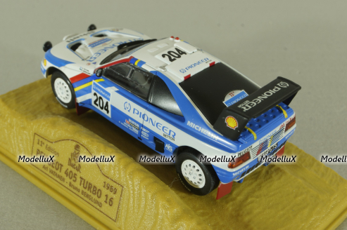 Peugeot 405 Turbo 16 #204  Rally Paris-Dakar 1989 A.VATANEN - B. BERGLUND, Norev 1:43