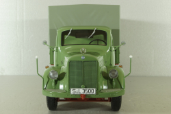 Mercedes L3500 truck with canvas top, green/red/grey, 450050100, Schuco 1:18