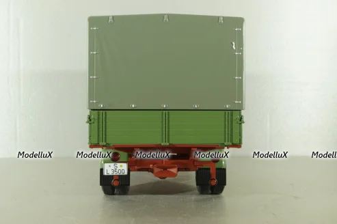 Mercedes L3500 truck with canvas top, green/red/grey, 450050100, Schuco 1:18