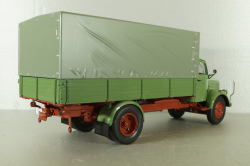 Mercedes L3500 truck with canvas top, green/red/grey, 450050100, Schuco 1:18