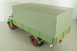 Mercedes L3500 truck with canvas top, green/red/grey, 450050100, Schuco 1:18