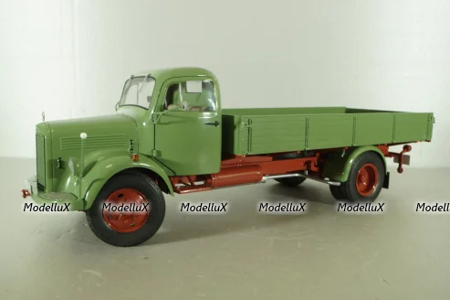 Mercedes L3500 truck with canvas top, green/red/grey, 450050100, Schuco 1:18