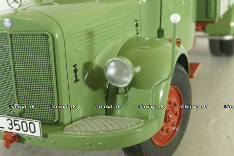 Mercedes L3500 truck with canvas top, green/red/grey, 450050100, Schuco 1:18