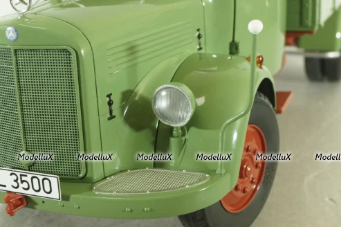 Mercedes L3500 truck with canvas top, green/red/grey, 450050100, Schuco 1:18