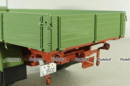 Mercedes L3500 truck with canvas top, green/red/grey, 450050100, Schuco 1:18