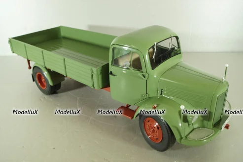Mercedes L3500 truck with canvas top, green/red/grey, 450050100, Schuco 1:18