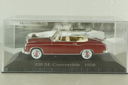 Mercedes 220 SE Convertible (W128) 1958, red, MBOMS011, Mercedes-Benz-Offizielle Modell-Sammlung #11, Altaya 1:43