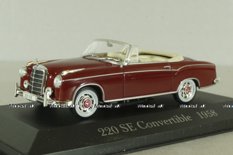 Mercedes 220 SE Convertible (W128) 1958, red, MBOMS011, Mercedes-Benz-Offizielle Modell-Sammlung #11, Altaya 1:43