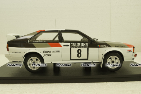 Audi quattro, No.8, Rallye WM, 1000 Lakes Rally, M.Mouton/F.Pons, 1982, RMC094C, IXO 1:18
