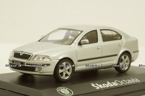 Skoda Octavia II 2004, silver diamand metallic, 143AB001A, Abrex 1:43
