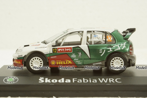 Skoda Fabia WRC Evo II , Rallye Japan 2005,  #12 Mikko Hirvonen, 143XAB601TF, Abrex 1:43