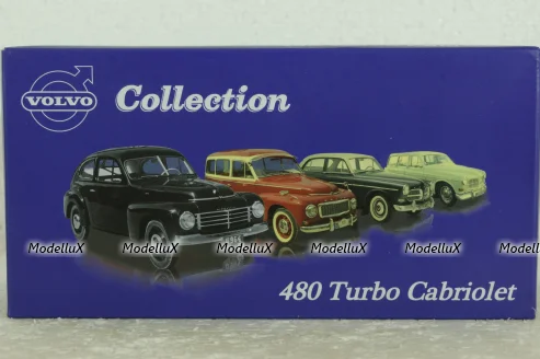 Volvo 480 Turbo Cabriolet 1990 blue, AVC023, Atlas Volvo Collection, 1:43