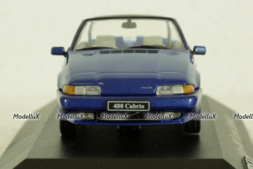 Volvo 480 Turbo Cabriolet 1990 blue, AVC023, Atlas Volvo Collection, 1:43