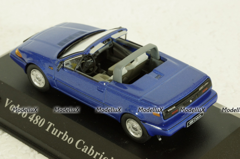 Volvo 480 Turbo Cabriolet 1990 blue, AVC023, Atlas Volvo Collection, 1:43