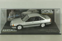 Opel Omega(A) sedan, Herbert Killmer 1986, silver, OPCD124, Opel Collection Designer #124 1:43
