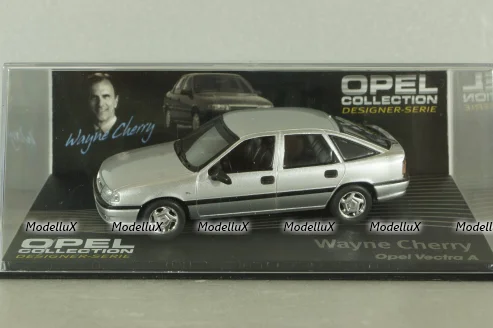 Opel Vectra (A) GL hatchback, Wayne Cherry 1988, silver, OPCD138, Opel Collection Designer #138 1:43