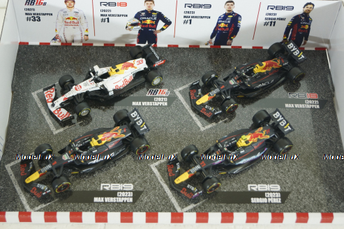 Red Bull RB16B #33, RB18 #1, RB19 #1, RB19 #11,  M. Verstappen – S. Perez, F1 SET BU38092-PACK, Формула 1, Bburago 1:43
