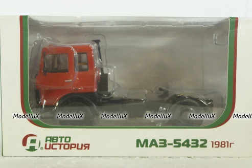 Маз-5432 тягач 1981г, красный, АвтоИстория 1:43