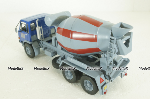 Berliet GRH 230 Cement mixer year 1976 blue / grey, Hachette 1:43