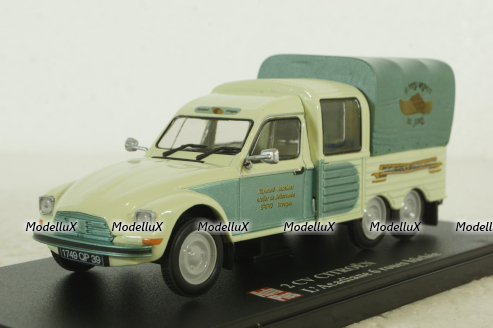 Citroen 2CV Acadiane 6 roues bachee, Hachette 1:43