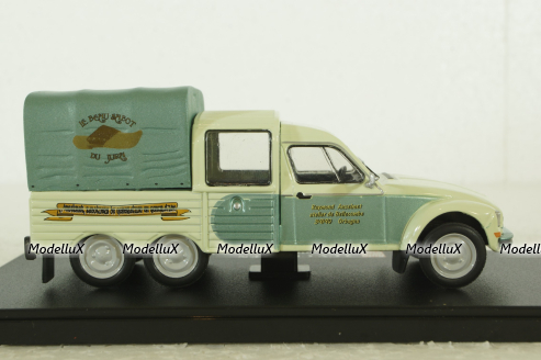 Citroen 2CV Acadiane 6 roues bachee, Hachette 1:43