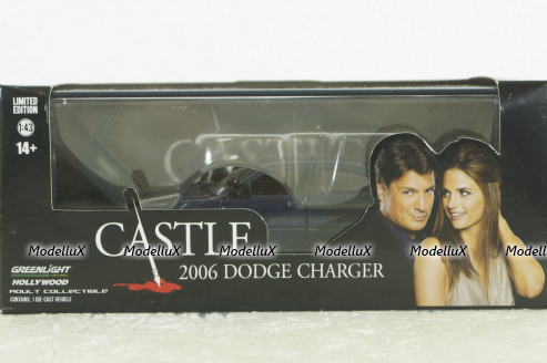 Dodge Charger 2006 blue, from TV series "Castle", 86604, Greenlight 1:43