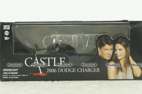Dodge Charger 2006 blue, from TV series "Castle", 86604, Greenlight 1:43