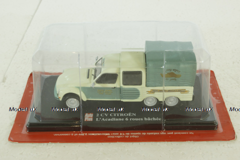 Citroen 2CV Acadiane 6 roues bachee, Hachette 1:43