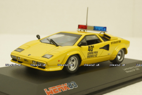 Lamborghini Countach Safety Car Monaco GP formula 1 1982 yellow, Werk83 1:43