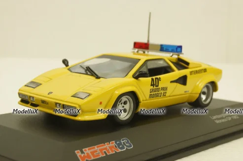 Lamborghini Countach Safety Car Monaco GP formula 1 1982 yellow, Werk83 1:43