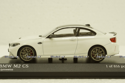 BMW M2 CS 2020 White with Gold Wheels, 410021020, Minichamps 1:43