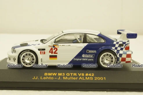 BMW M3 GTR V8 #42, JJ Lehto/J.Muller ALMS 2001, GTM006, IXO 1:43