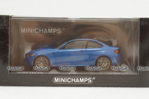 BMW M2 CS 2020 Blue with Gold Wheels, 410021025, Minichamps 1:43