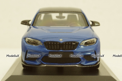 BMW M2 CS 2020 Blue with Gold Wheels, 410021025, Minichamps 1:43
