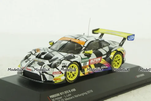 Porsche 911 GT3 R No.69, ADAC GT Masters Nurburgring Holzer/Luhr 2019 Iron Force, IXO 1:43