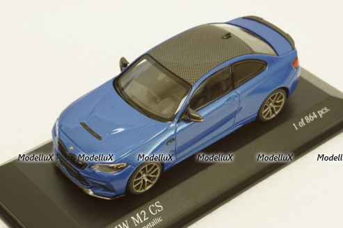 BMW M2 CS 2020 Blue with Gold Wheels, 410021025, Minichamps 1:43