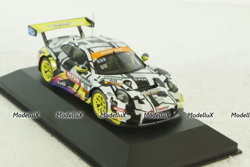 Porsche 911 GT3 R No.69, ADAC GT Masters Nurburgring Holzer/Luhr 2019 Iron Force, IXO 1:43