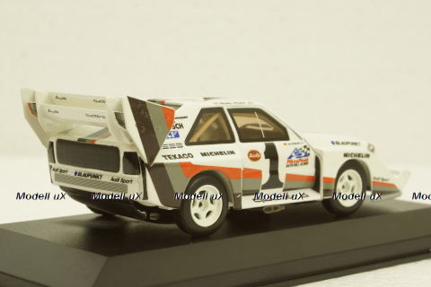 Audi Sport Quattro S1, Walter Rohrl, Winner Pikes Peak Hillclimb 1987, 410871201, Minichamps 1:43