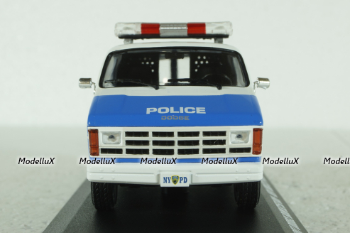 Dodge RAM B250 Van NYPD 1987 blue/white, 86577, Greenlight 1:43
