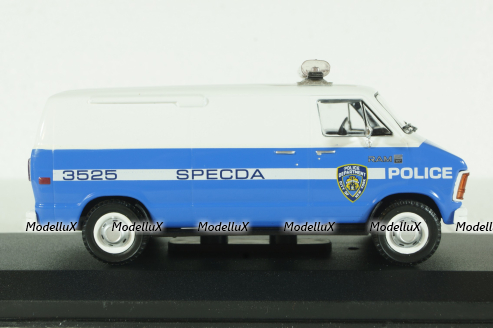 Dodge RAM B250 Van NYPD 1987 blue/white, 86577, Greenlight 1:43