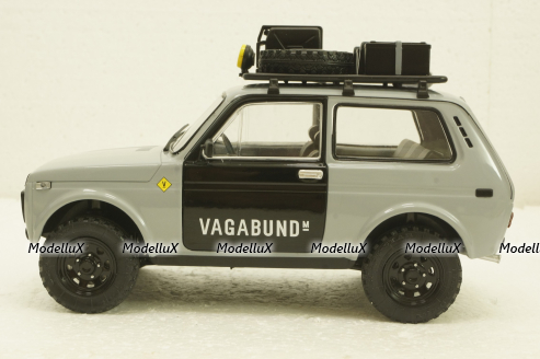 Ваз-2121 Нива Vagabund 1980, Lada Niva, grey/black, with acessories, 1807302,  Solido 1:18