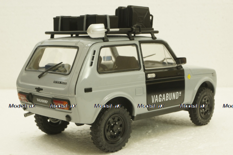 Ваз-2121 Нива Vagabund 1980, Lada Niva, grey/black, with acessories, 1807302,  Solido 1:18