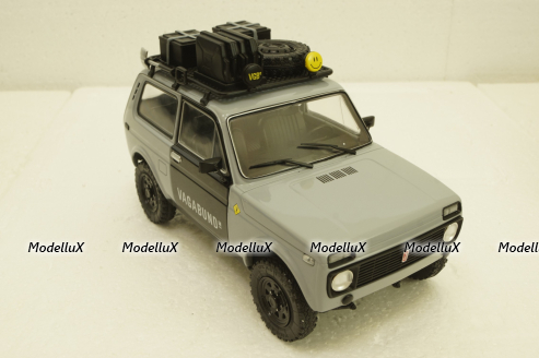 Ваз-2121 Нива Vagabund 1980, Lada Niva, grey/black, with acessories, 1807302,  Solido 1:18