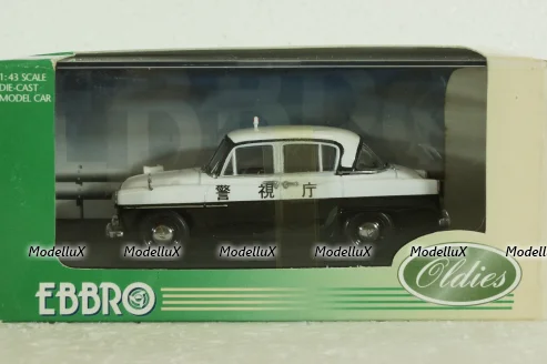 Toyopet Crown Police Car, black/white, Ebbro 1:43