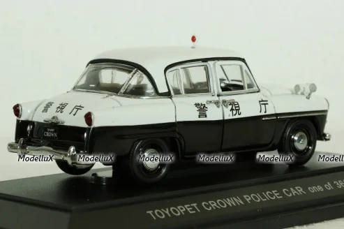 Toyopet Crown Police Car, black/white, Ebbro 1:43