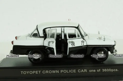 Toyopet Crown Police Car, black/white, Ebbro 1:43