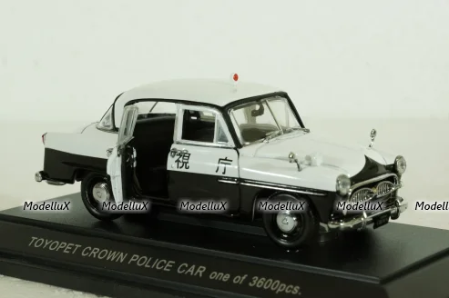 Toyopet Crown Police Car, black/white, Ebbro 1:43